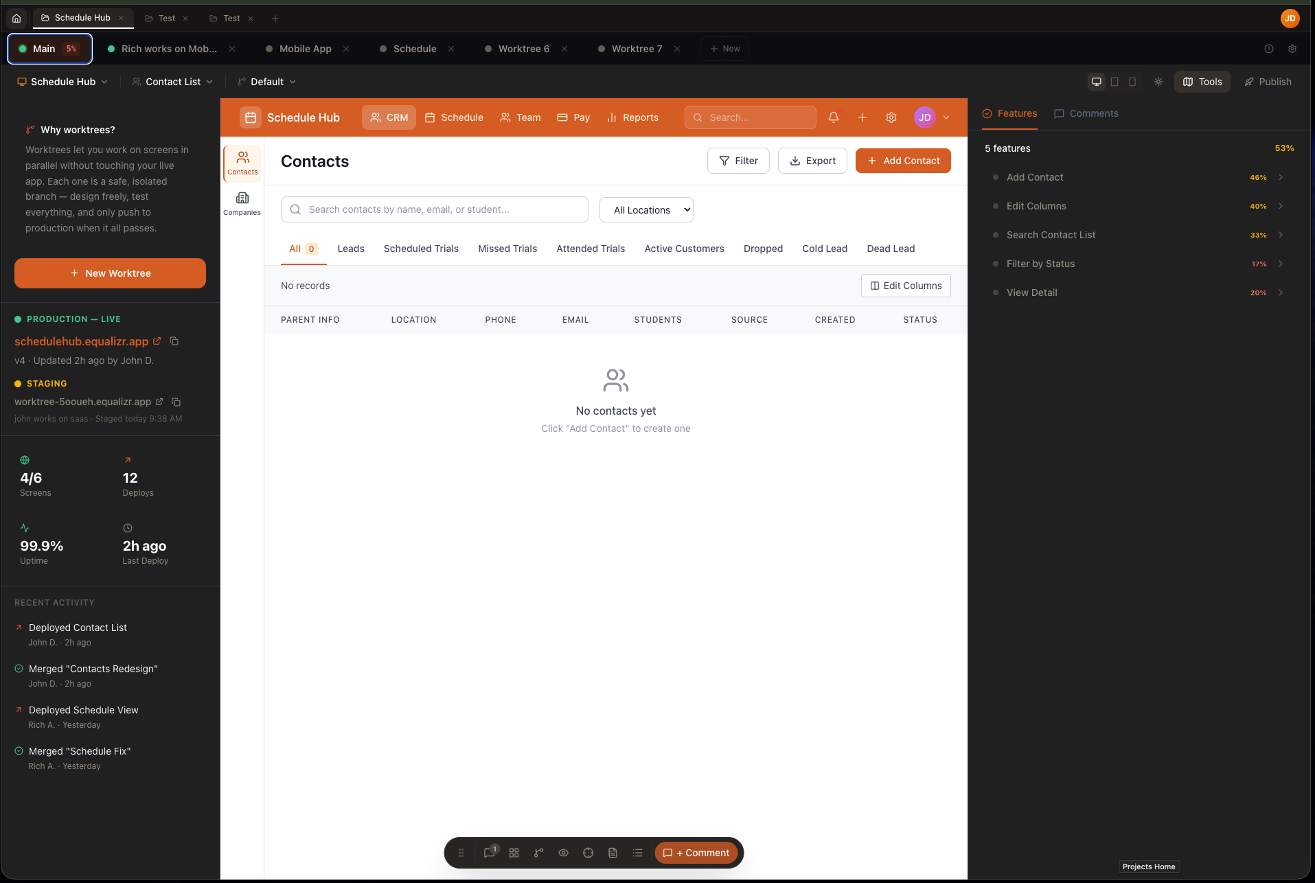 Equalizr workbench — Prototype view